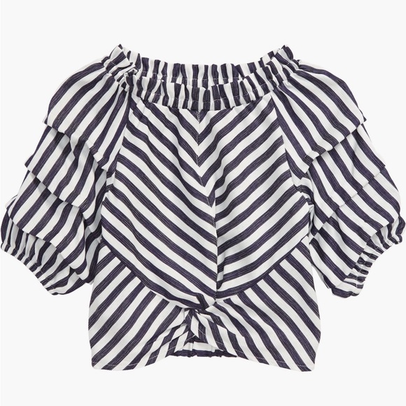 Habitual Other - Habitual Kids Habitual Ruched Sleeve Stripe Top